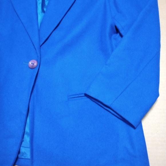 100% Pure Wool Sag Harbor Blue Women's Blazer Jacket Size 10 - Picture 7 of 11